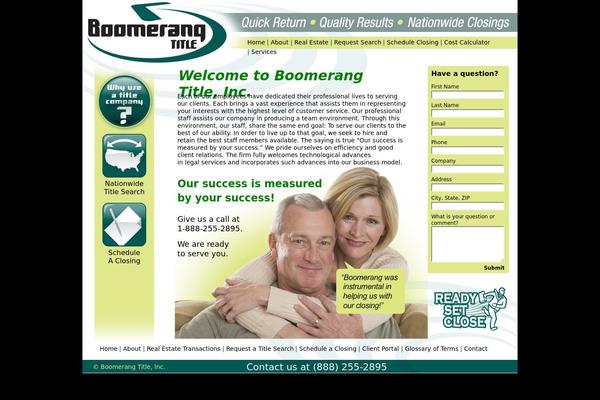 Boomerang theme site design template sample