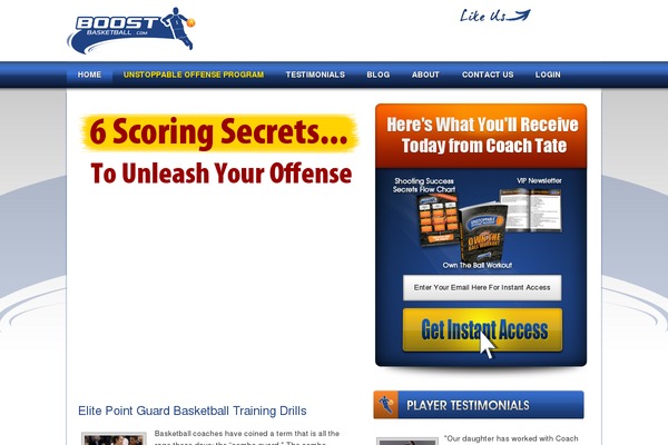 boostbasketball.com site used Boost-basketball