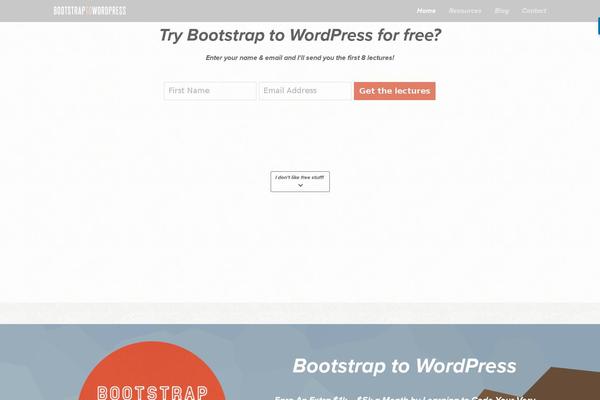 bootstraptowordpress.com site used Bootstrap2wordpress