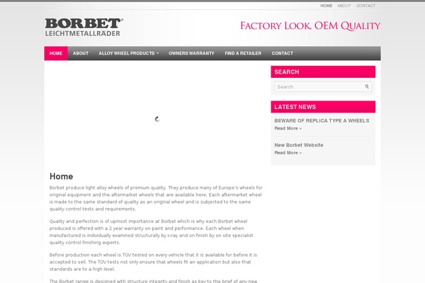 borbet.co.uk site used Sensitivity