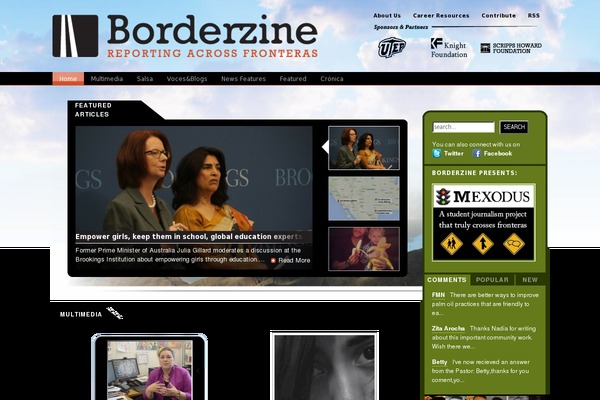 borderzine.com site used Borderzine