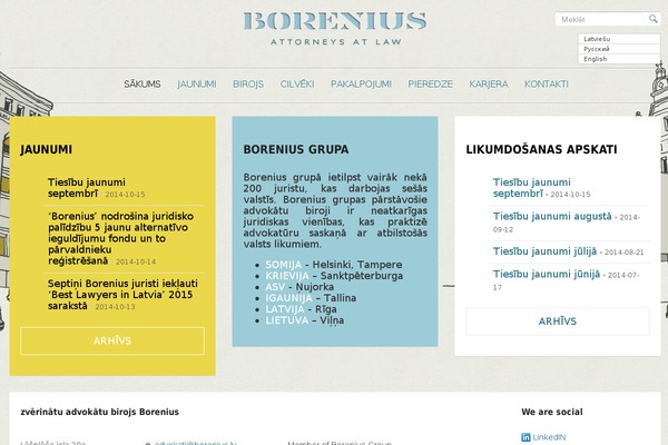 borenius.lv site used Borenius2013