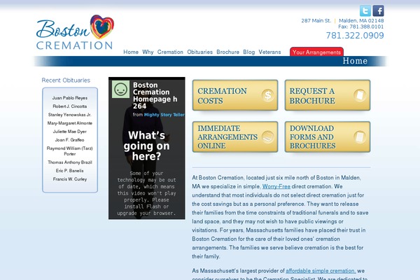 bostoncremation.org site used Bostoncremation