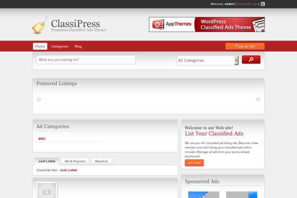 ClassiPress theme site design template sample