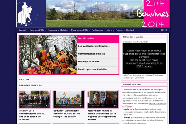 bouvines2014.fr site used Arras WP theme