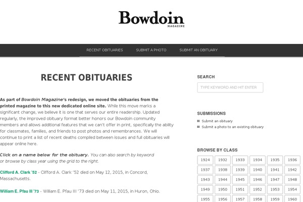 bowdoinobituaries.com site used Obituaries