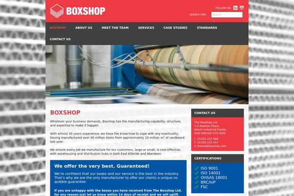 BoxShop website example screenshot