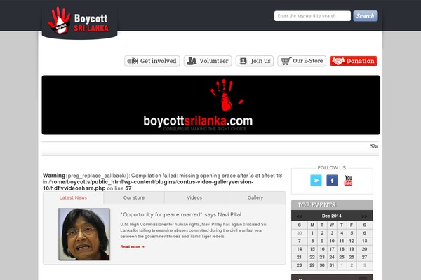 boycottsrilanka.com site used Boycottsrilanka