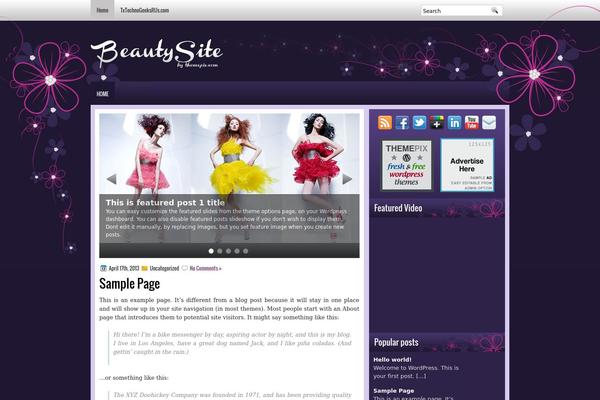 Beautysite theme site design template sample
