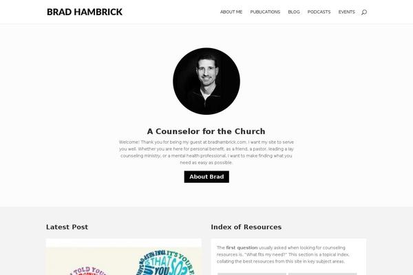 bradhambrick.com site used Divi-child-hambrick