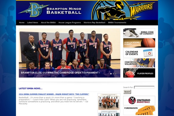 bramptonbasketball.com site used Warriors