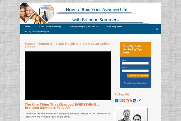 Vantage theme site design template sample