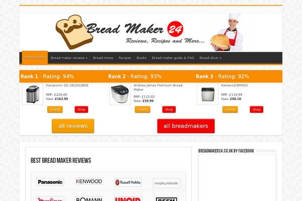 breadmaker24.co.uk site used Brotbackautomaten