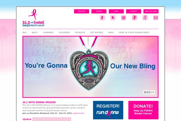 breastcancermarathon.com site used Donna-theme