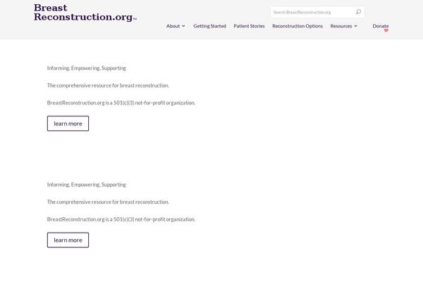 breastreconstruction.org site used Divi