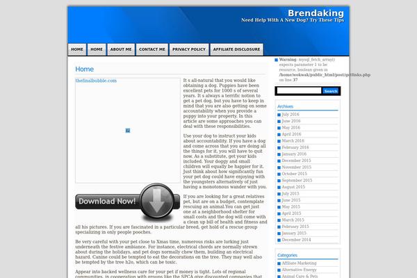 brendaking.org site used Blue Taste