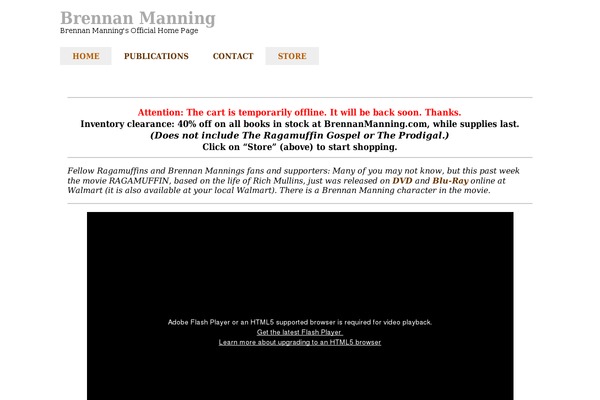 brennanmanning.com site used Brennan