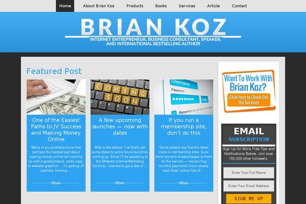 briankoz.com site used Briankoz