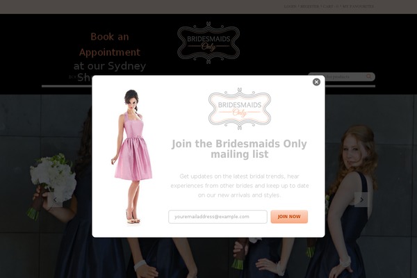 bridesmaidsonly.com.au site used Brides