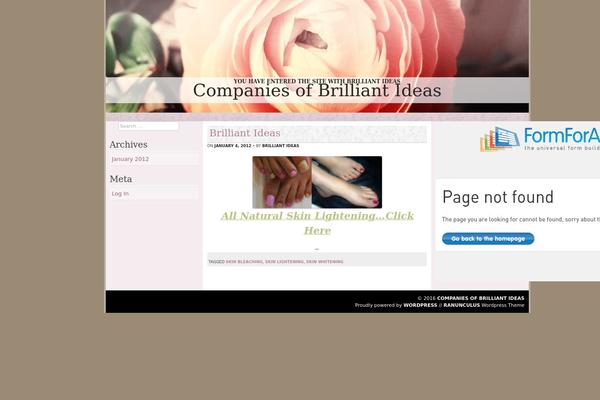 brilliantideasinc.com site used Ranunculus