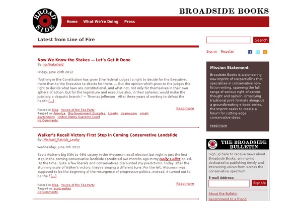 broadsidebooks.net site used Broadside