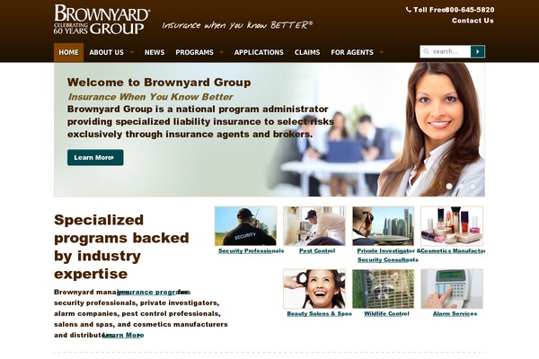 brownyard.com site used Custom-responsive