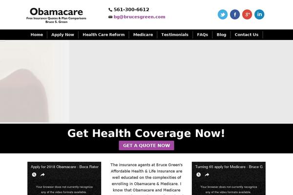 brucesgreen.com site used Obamacare