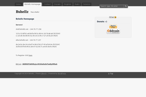 bshellz.net site used Twenty Thirteen