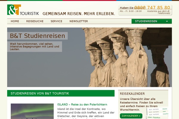 bt-studienreisen.de site used Bt-touristik