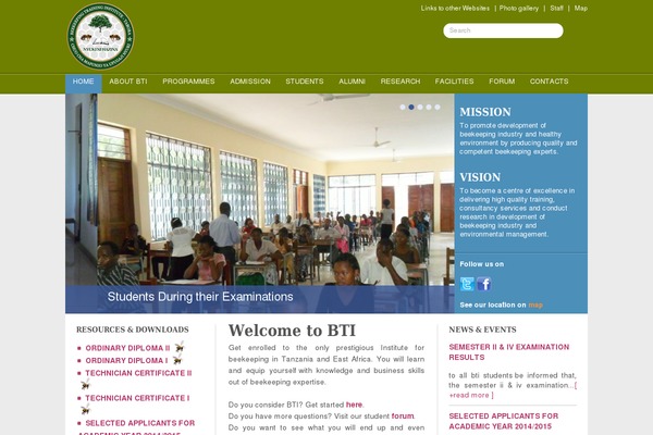 bti.ac.tz site used Bti_theme