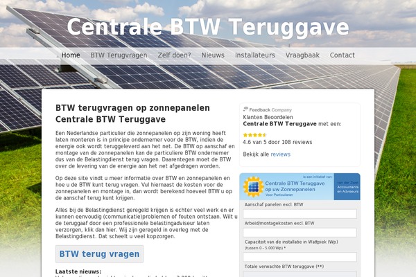 btw-zonnepanelen.nl site used Zonnenpanelen