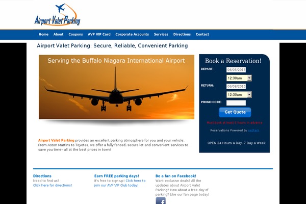 buffaloairportvaletparking.com site used Buffalo-theme