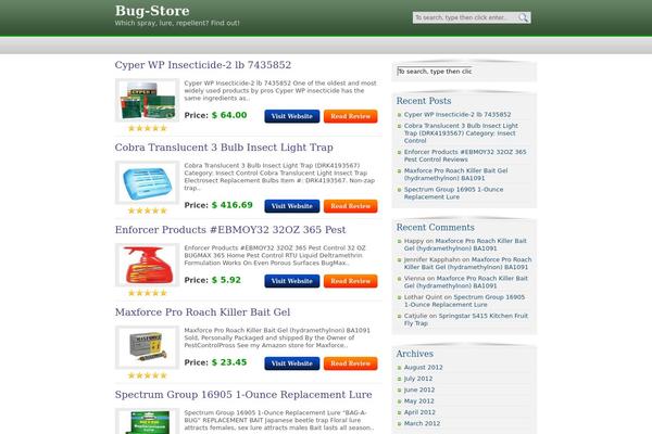 bug-store.com site used Azonadvice