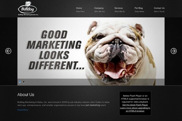 Bulldog theme site design template sample
