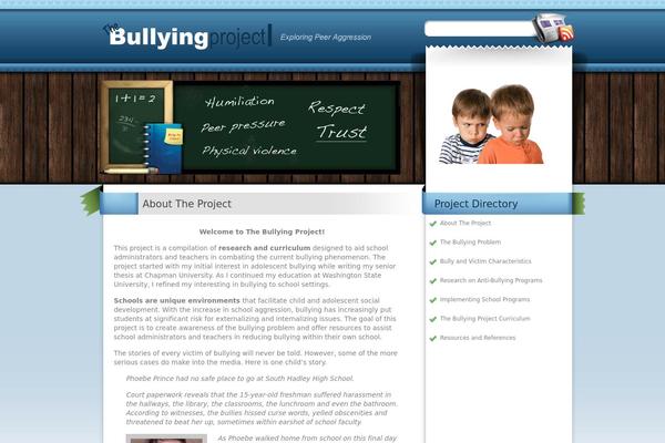 bullyingproject.com site used Wordpress-blue
