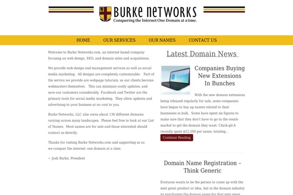 burkenetworks.com site used Headway