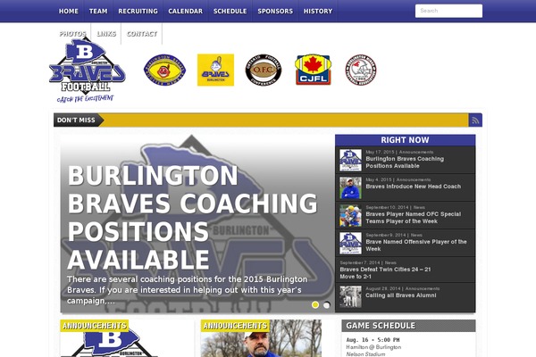 burlingtonbraves.com site used Burlington-braves