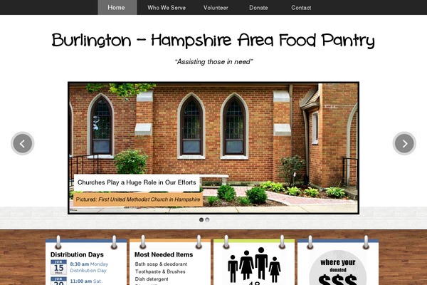 burlingtonhampshireareafoodpantry.org site used Foodpantry