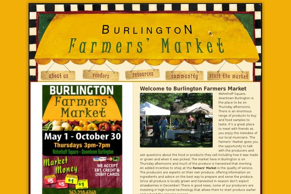 burlingtonwifarmersmarket.com site used Burlington