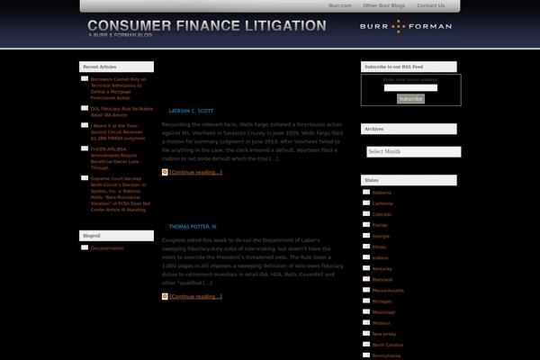 burrconsumerfinancelitigationblog.com site used Burrforman