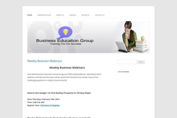 Twenty Twelve theme site design template sample