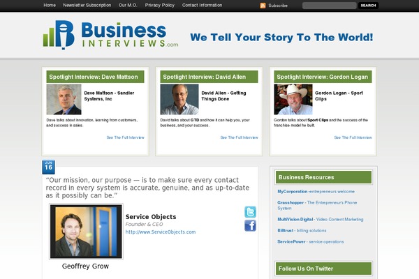 businessinterviews.com site used Binterviews