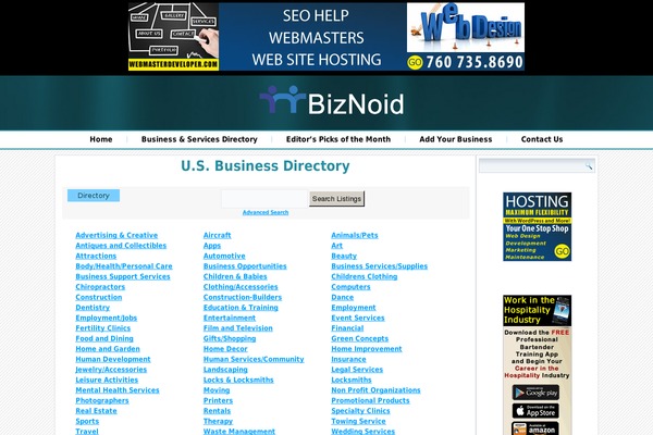 Site using Business-directory-regions plugin