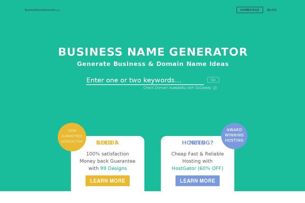 businessnamegenerator.com site used Boostium