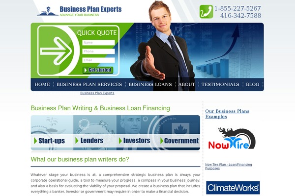 businessplanexperts.ca site used Businesstheme