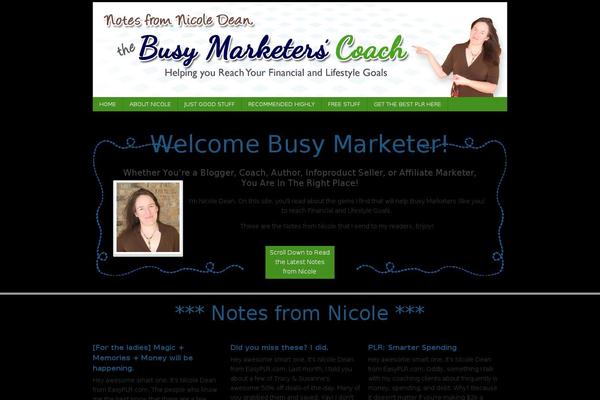 busymarketerscoach.com site used Scribble Child Theme