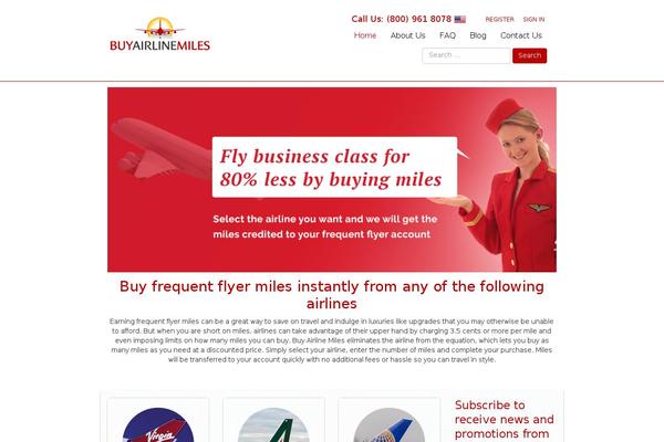 buyairlinemiles.com site used Upbootstrap3wp