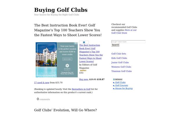 buying-golf-clubs.com site used Thesis
