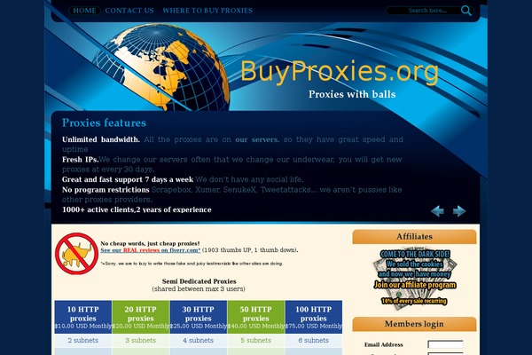 buyproxies.org site used Applauz