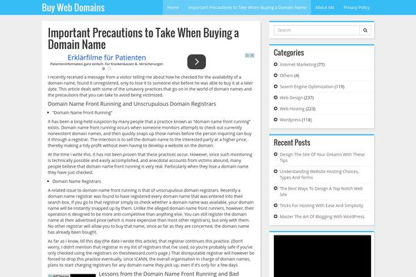 WordPress website example screenshot